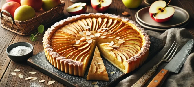 La tarta de manzana con muchas capas de manzana