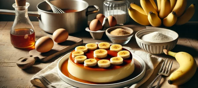 Receta de Flan de Banana con Solo 3 Ingredientes (¡Sin Horno!)