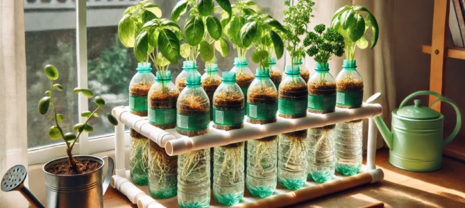 Cómo cosechar muchas verduras de hoja verde a partir de restos de verduras en botellas de plástico.