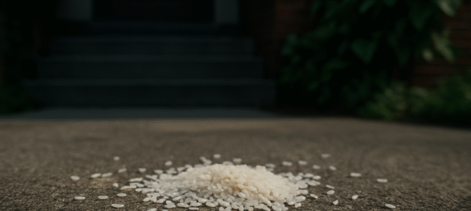 Esto es lo que podría indicar si encontrás arroz esparcido en la vereda de tu casa