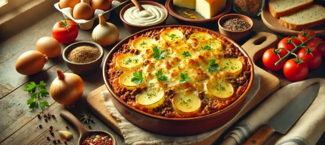 Cazuela de papa al horno con carne: la favorita de la familia.