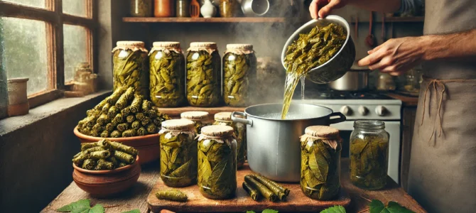 ¡Hojas de vid en un tarro! ¡Receta tomada del cuaderno de la abuela! ¡Hojas de vid en un tarro! ¡Receta tomada del cuaderno de la abuela!