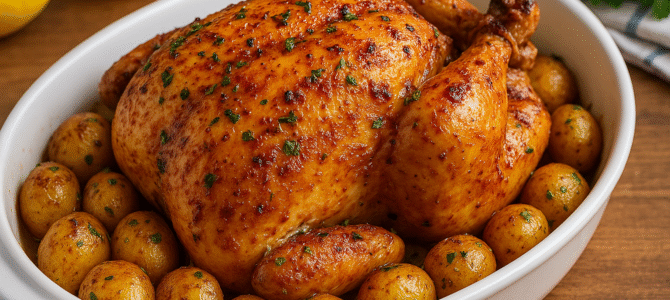 Dorado y jugoso Sazonado especial para pollo asado relleno