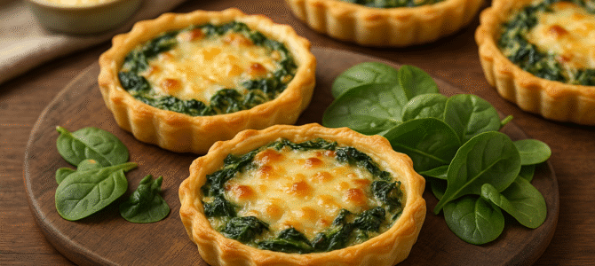 Tartaleta de espinacas y queso fundido Tartaleta de espinacas y queso fundido