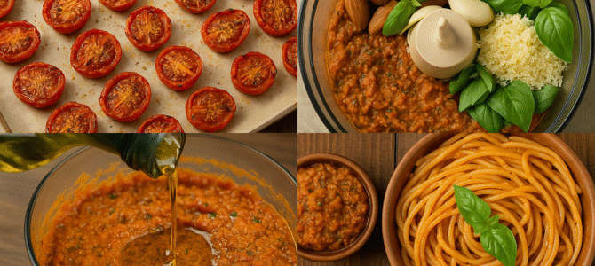 Pesto de tomates asados: la receta de una salsa aromática y sabrosa.