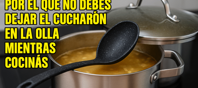 Este es el motivo por el que no debes dejar el cucharón en la olla mientras cocinás