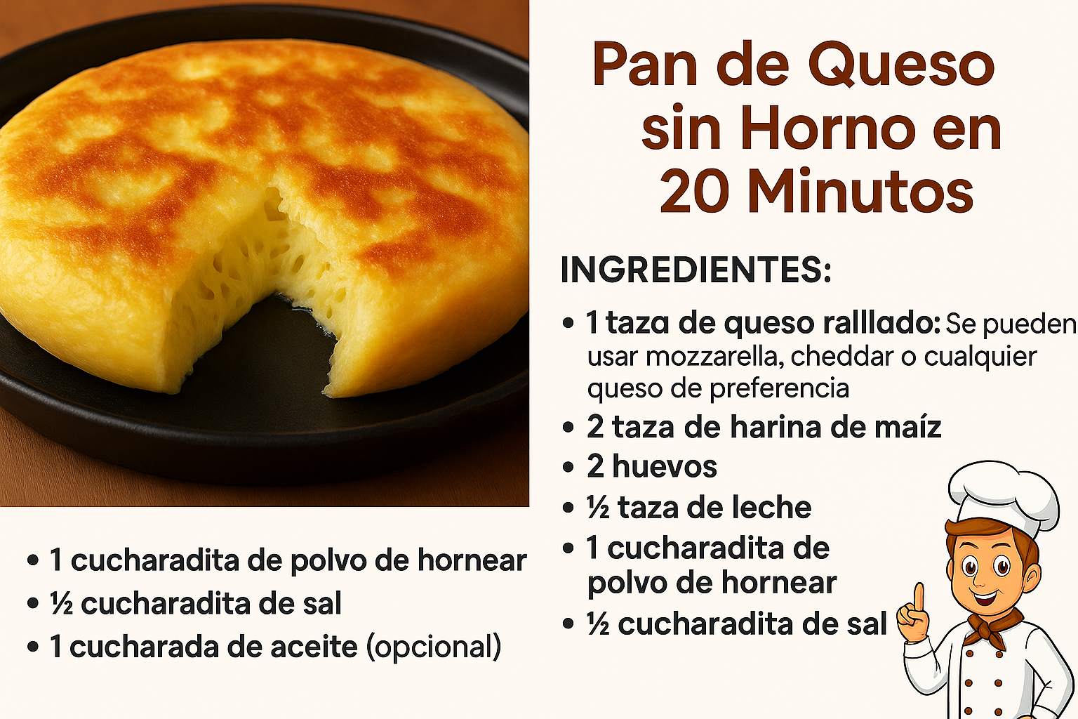 Pan de Queso sin Horno en 20 Minutos