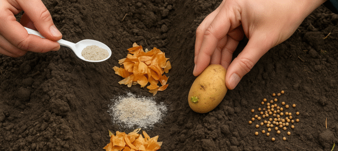 Lo que pongo en el hoyo al plantar papas y consigo una cosecha de un balde por planta: un método comprobado.