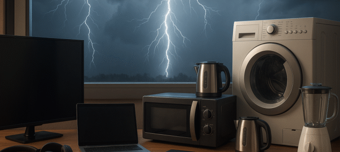 Los aparatos eléctricos que deben desconectarse durante las tormentas, los truenos y los relámpagos