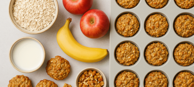¡1 taza de avena, 2 manzanas y 1 plátano! ¡Sin harina, sin azúcar! ¡Receta de galletas saludables!