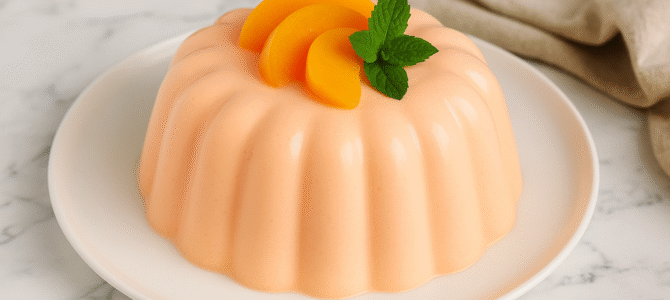 ¡Leche condensada batida con duraznos! ¡El mejor postre casero sin horno! ¡Todos lo quieren!