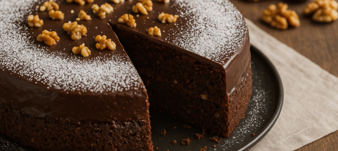 La torta de chocolate con nueces más deliciosa