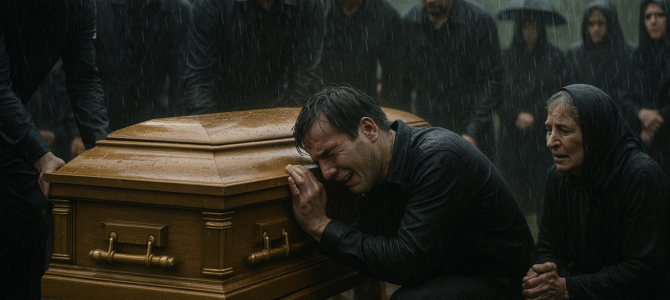 Historia: La nuera muere en el parto — Ocho hombres no podían levantar el ataúd, hasta que la suegra suplicó que lo abrieran.