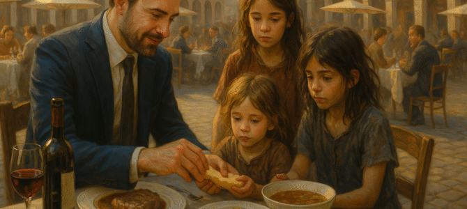 ¿Podemos comer contigo?» — Preguntan los Niños Huérfanos… Y la Respuesta del Millonario Sorprende.