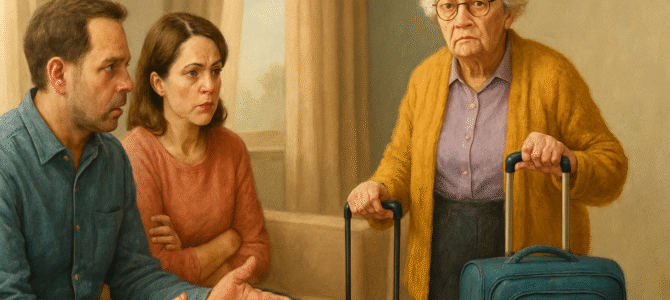 Historia: Dijeron: Eres muy vieja para viajar con nosotros, abuela — solo cuida la casa.