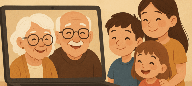7 maneras de seguir presente en la vida de tus nietos aunque vivan lejos