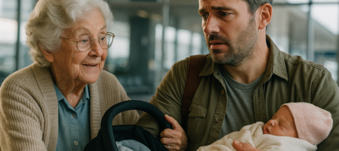 A mi recién nacido y a mí nos prohibieron subir al avión, pero una mujer de 82 años nos ayudó.