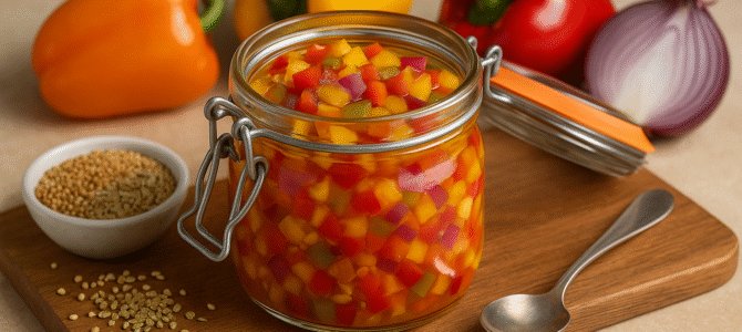 Pimientos y cebollas en escabeche: ¡dulce, ácido y picante! Pimientos y cebollas en escabeche: ¡dulce, ácido y picante!