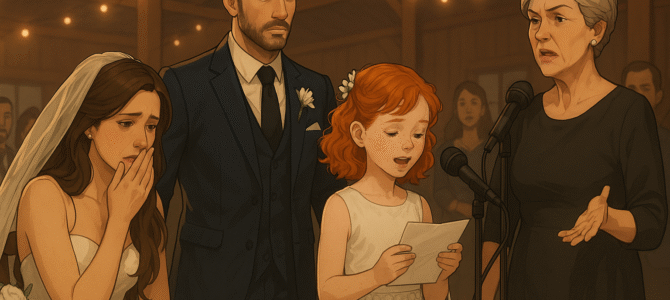 Cuando mi suegra me humilló en el altar, mi hija subió al escenario con una carta de mi prometido.