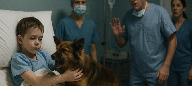 Historia: Antes de la operación, el niño abrazó a su perro, pero de repente el perro saltó de la cama y atacó a uno de los médicos. Historia: Antes de la operación, el niño abrazó a su perro, pero de repente el perro saltó de la cama y atacó a uno de los médicos.
