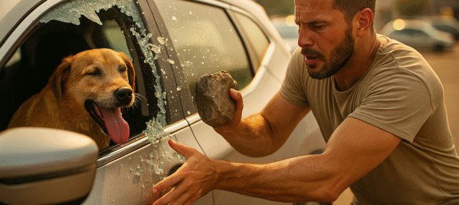 Vi a un perro atrapado en un auto bajo el sol… pero la nota en la ventana me dejó en shock. Vi a un perro atrapado en un auto bajo el sol… pero la nota en la ventana me dejó en shock.