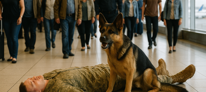 El soldado cayó en el aeropuerto… y su perro reveló la verdad que horrorizó a todos. El soldado cayó en el aeropuerto… y su perro reveló la verdad que horrorizó a todos.