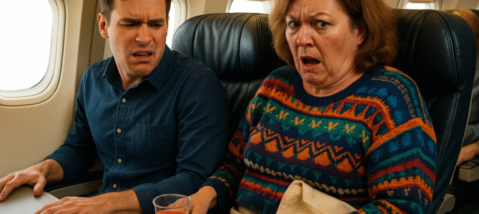 En el avión, una mujer reclinó su asiento y aplastó mis piernas — Supe que era hora de darle una lección de modales.