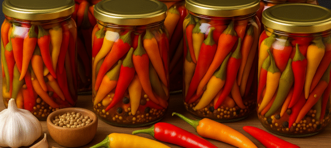 Ají en escabeche picante en adobo de miel, sin hervir y sin esterilización ¡Una súper conserva para el invierno!
