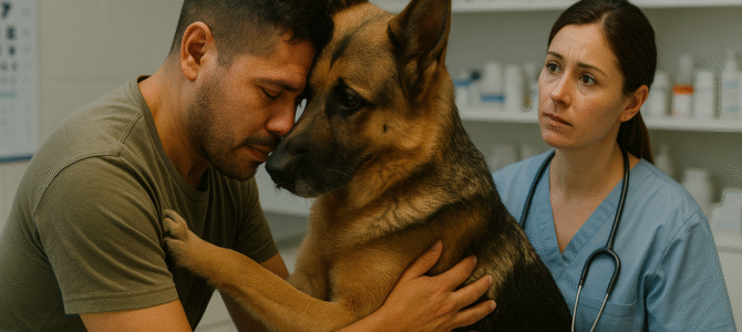 El último abrazo del perro y el grito inesperado de la veterinaria que lo cambió todo.