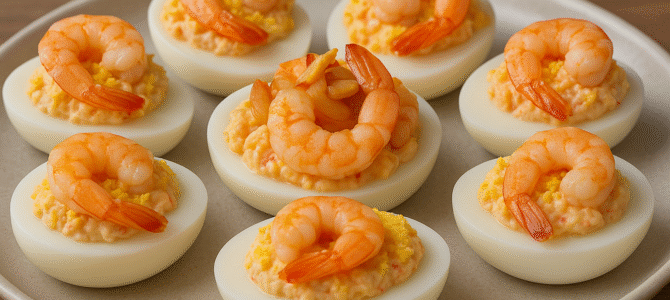 Cómo hacer huevos rellenos con gambas al ajillo. Cómo hacer huevos rellenos con gambas al ajillo.