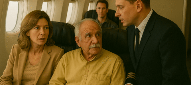 En un avión, una mujer en primera clase se burlaba de un anciano — hasta que el comandante intervino y le dijo esto…