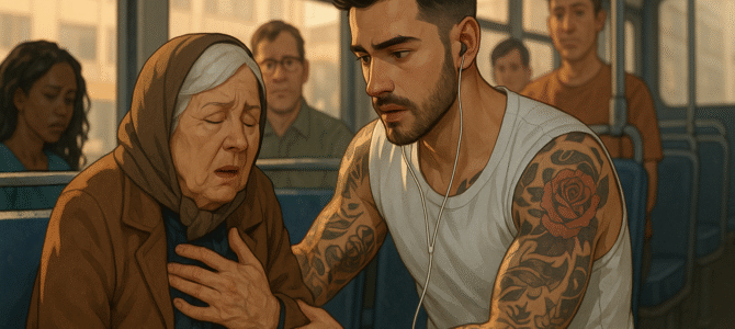En el autobús, una anciana regañó a un joven por sus tatuajes, y él no le prestó atención… hasta que esto ocurrió. En el autobús, una anciana regañó a un joven por sus tatuajes, y él no le prestó atención… hasta que esto ocurrió.