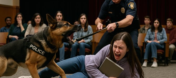 El perro policía saltó sobre un estudiante y ladró sin parar — segundos después, los oficiales quedaron helados El perro policía saltó sobre un estudiante y ladró sin parar — segundos después, los oficiales quedaron helados
