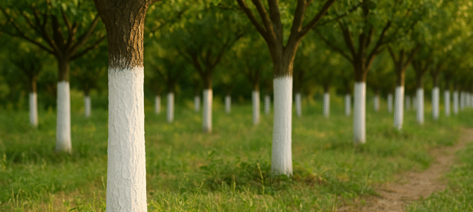 Casi nadie sabe por qué los troncos de árboles se pintan de blanco Casi nadie sabe por qué los troncos de árboles se pintan de blanco