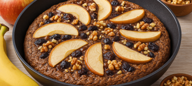 ¡Avena, Manzana y Plátano! ¡Tarta Saludable Sin Harina ni Azúcar — Hecha en Sartén! ¡Avena, Manzana y Plátano! ¡Tarta Saludable Sin Harina ni Azúcar — Hecha en Sartén!