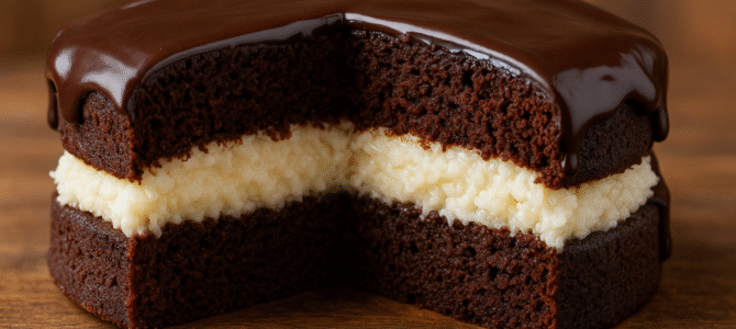 Pastel de chocolate con relleno cremoso de coco: una receta fácil y deliciosa para disfrutar en casa Pastel de chocolate con relleno cremoso de coco: una receta fácil y deliciosa para disfrutar en casa