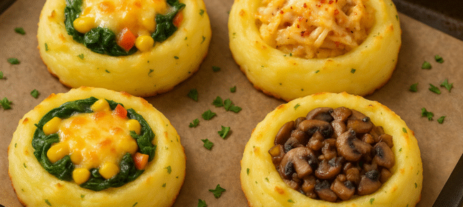 Nidos de puré de papa rellenos: una receta simple y deliciosa que encantará a todos
