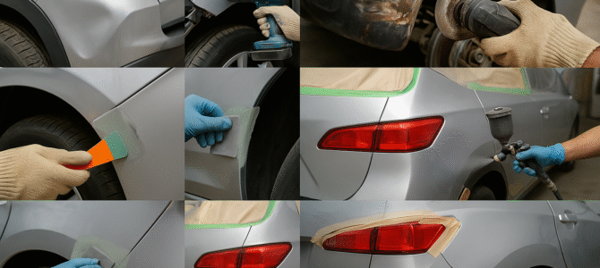 Manera fácil de reparar abolladuras en un automóvil y dejarlo como un automóvil nuevo.
