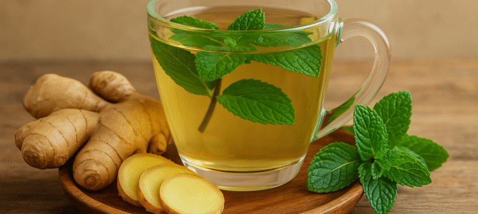Infusión natural de jengibre y menta: una ayuda suave para mejorar tu digestión y bienestar intestinal
