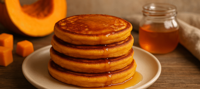 ¡Descubre cómo preparar deliciosos panqueques de calabaza con ingredientes simples y naturales!