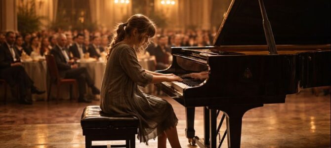 “¿Puedo tocar a cambio de un plato de comida?” El día en que una niña hambrienta de doce años se sentó al piano… y dejó en silencio a una sala llena de millonarios. “¿Puedo tocar a cambio de un plato de comida?” El día en que una niña hambrienta de doce años se sentó al piano… y dejó en silencio a una sala llena de millonarios.
