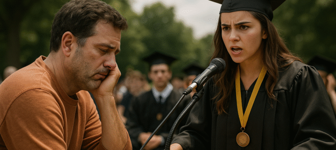 En La Graduación, Mi Hija Dijo: «Agradezco A Todos Menos A Mi Padre Que Es Una Vergüenza» Entonces..