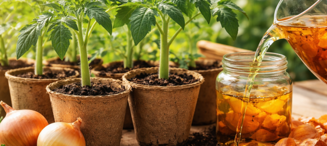En una semana, los tomates desarrollan tallos fuertes: riego natural que fortalece las plantas jóvenes.