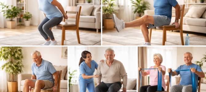 ¿Más de 60 años? Un ejercicio sentado que ayuda a mantenerse activo sin salir de casa.