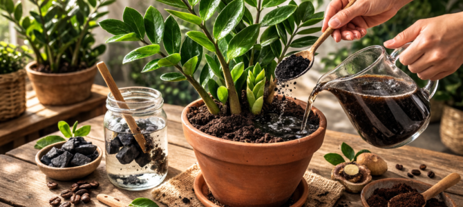 Con una sola cuchara: una técnica sencilla para estimular el crecimiento de las zamioculcas.