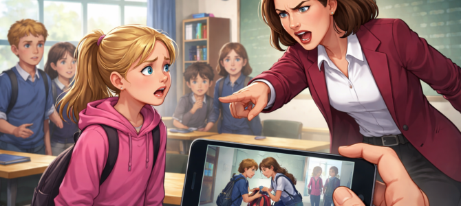 «¡Sé que robaste!» — gritó la maestra frente a toda la clase… pero todo cambió cuando apareció un video inesperado.