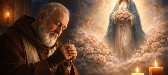 Padre Pío compartió una reflexión sobre el significado espiritual de rezar el Rosario. Padre Pío compartió una reflexión sobre el significado espiritual de rezar el Rosario.