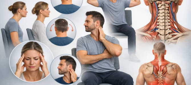 Ejercicios sencillos para cuidar el cuello sin levantarte de la silla.