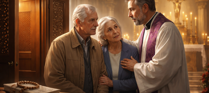 Padre Samuel advierte sobre la importancia de la confesión antes de comulgar según la enseñanza religiosa.