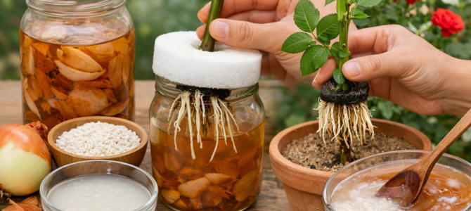 Con una cebolla puedes estimular el enraizamiento de una rosa y favorecer su crecimiento durante todo el año.